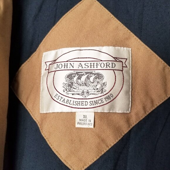 John Ashford Barn Jacket Chore Coat XL Leather Collar Utility Drawstrings Warm - Picture 5 of 16